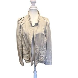 Ann Taylor Light Beige Utility Jacket